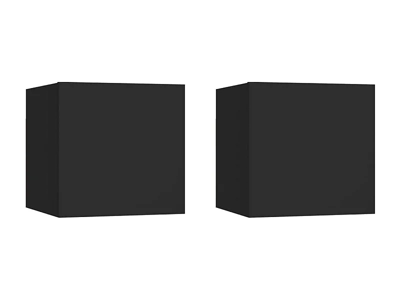 Lot de 2 Tables de chevet Noir 30,5x30x30 cm Aggloméré GHR15999