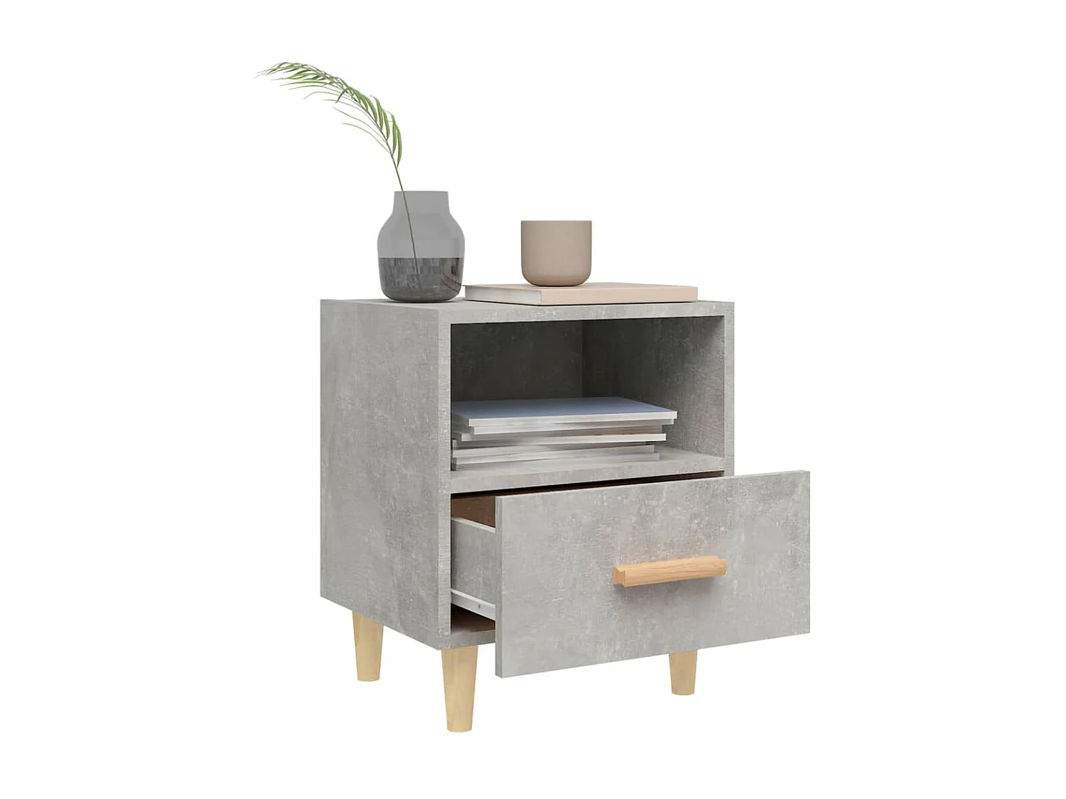 Comodini | Tavolini da notte | Tavolini da letto 2 pz Grigio Cemento 40x35x47 cm