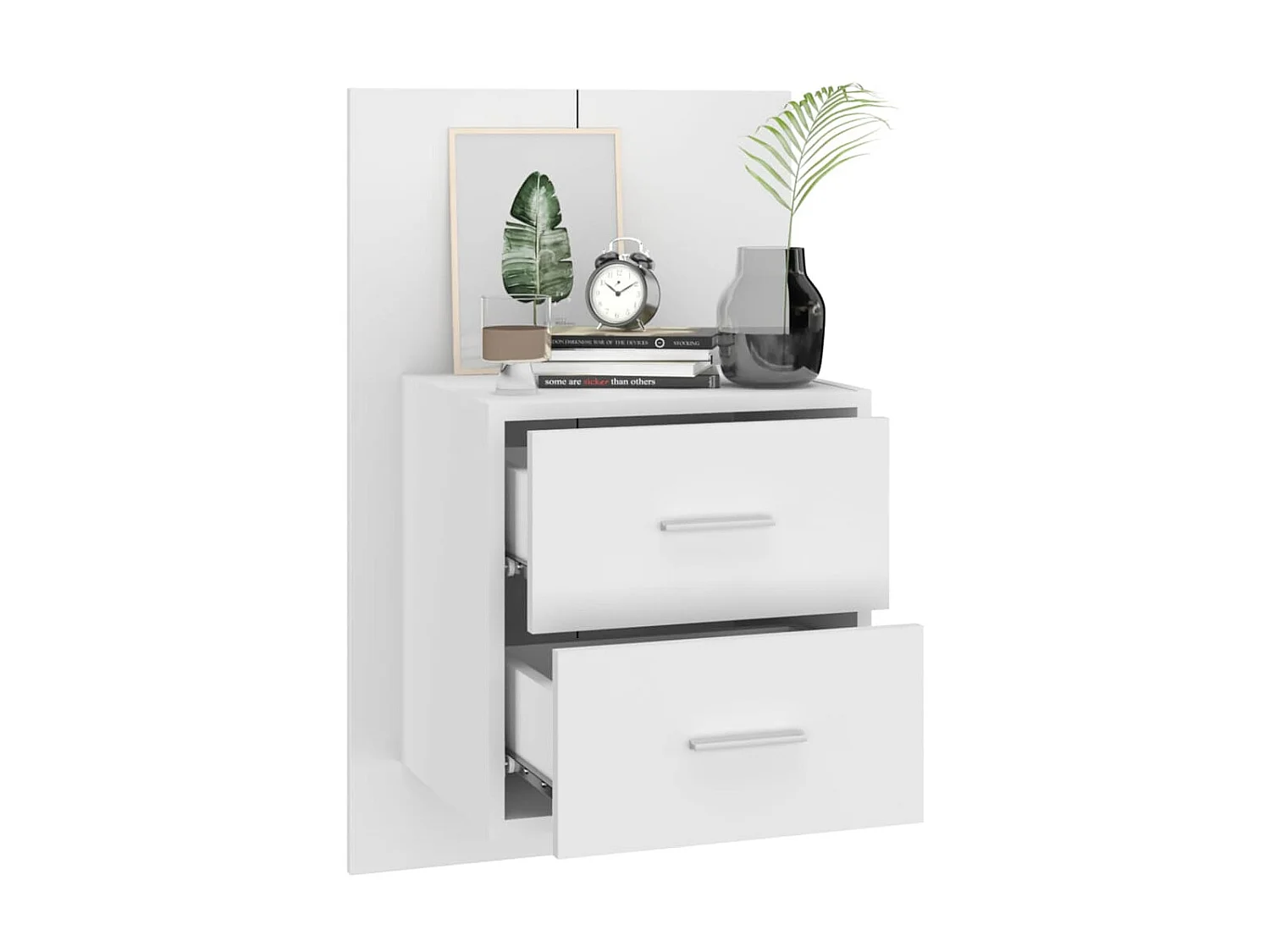 Lot de 2 Tables de chevet murales Blanc GHR65835