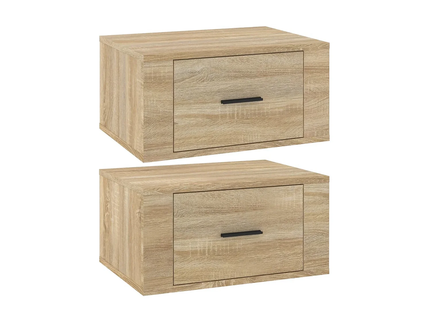 Lot de 2 Tables de chevet murales Chêne sonoma 50x36x25 cm GHR49789