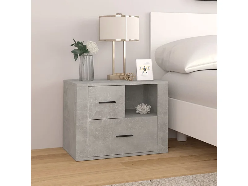 Mesa de cabeceira 60x36x45 cm derivados madeira cinza cimento PT29318