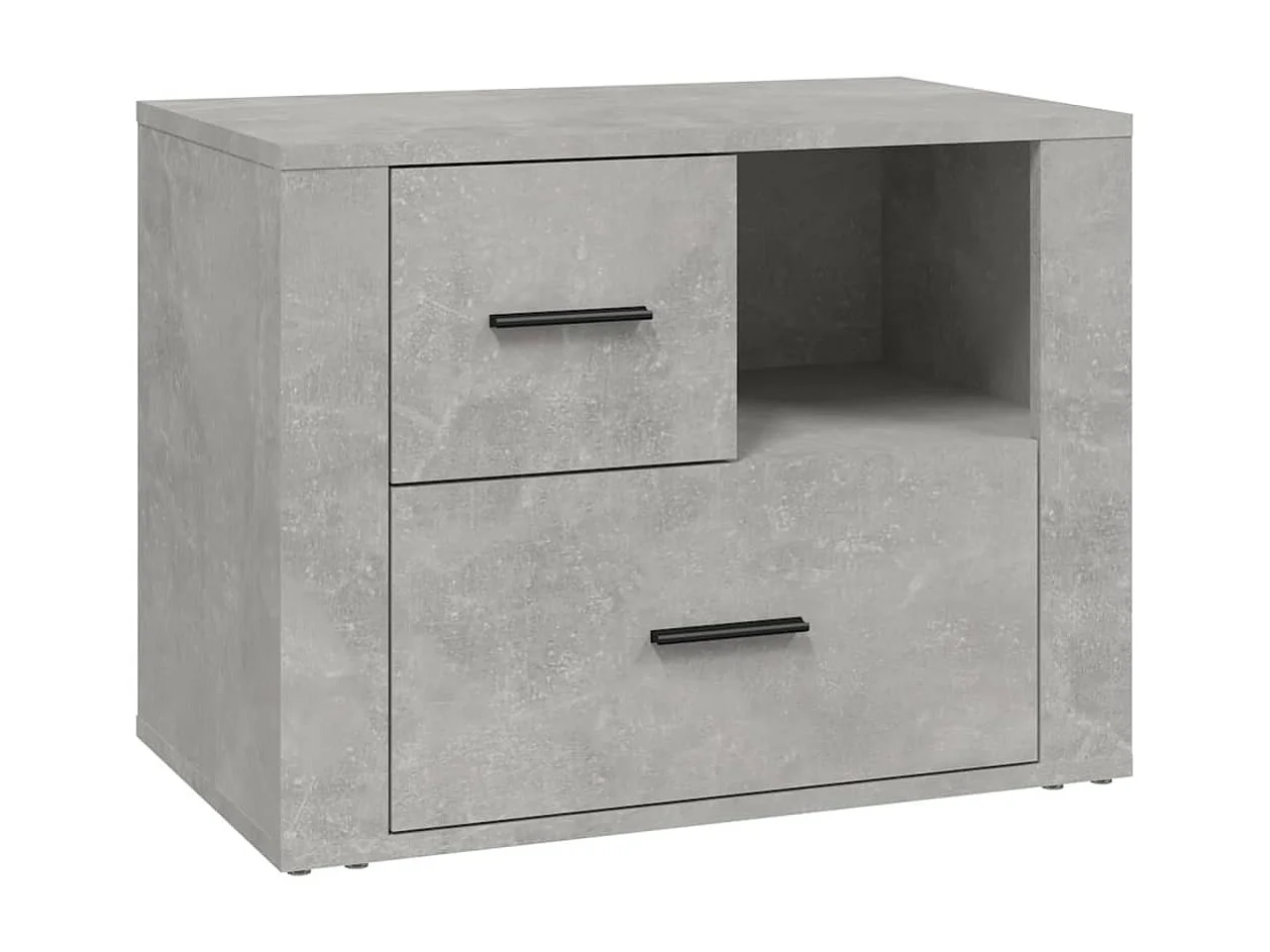 Table de chevet Gris béton 60x36x45 cm Bois d'ingénierie GHR37069