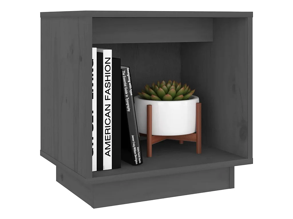 Lot de 2 Tables de chevet Gris 40x30x40 cm Bois de pin solide GHR45987