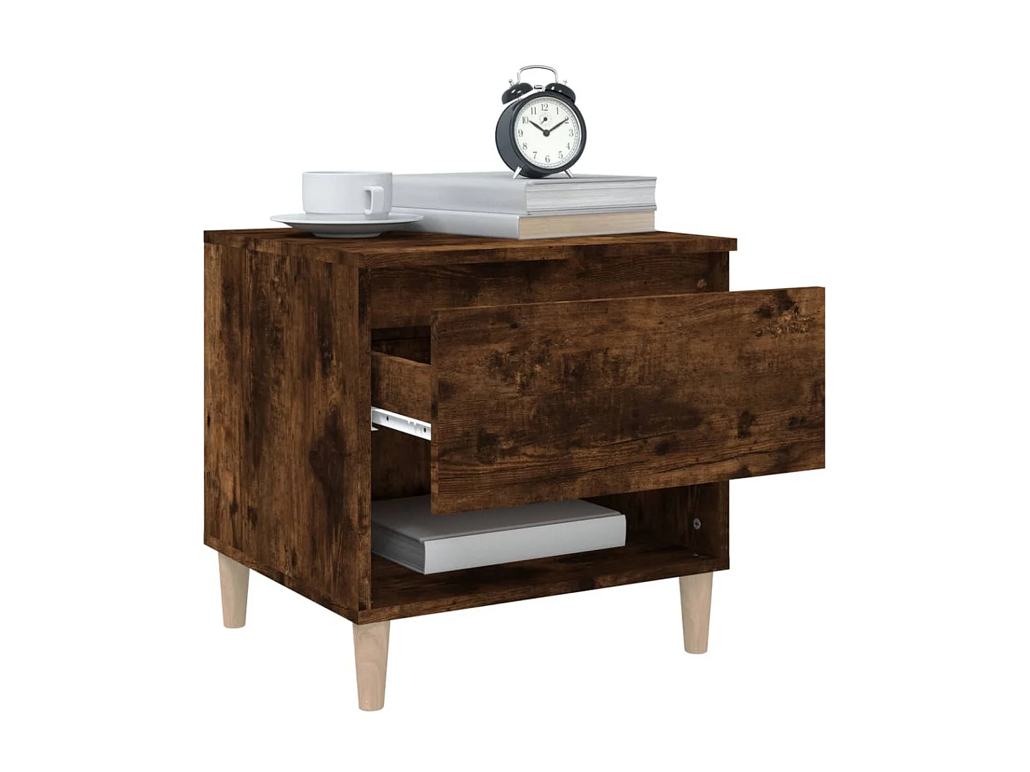 Lot de 2 Tables de chevet Chêne fumé 50x46x50 cm Bois d’ingénierie GHR13635