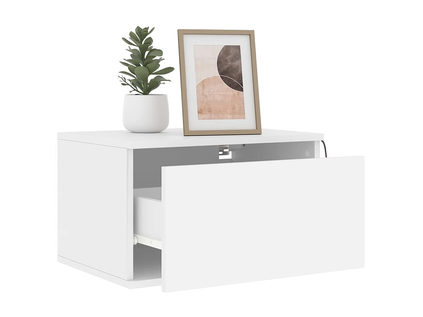 Lot de 2 Tables de chevet murales avec lumières LED blanc GHR91144