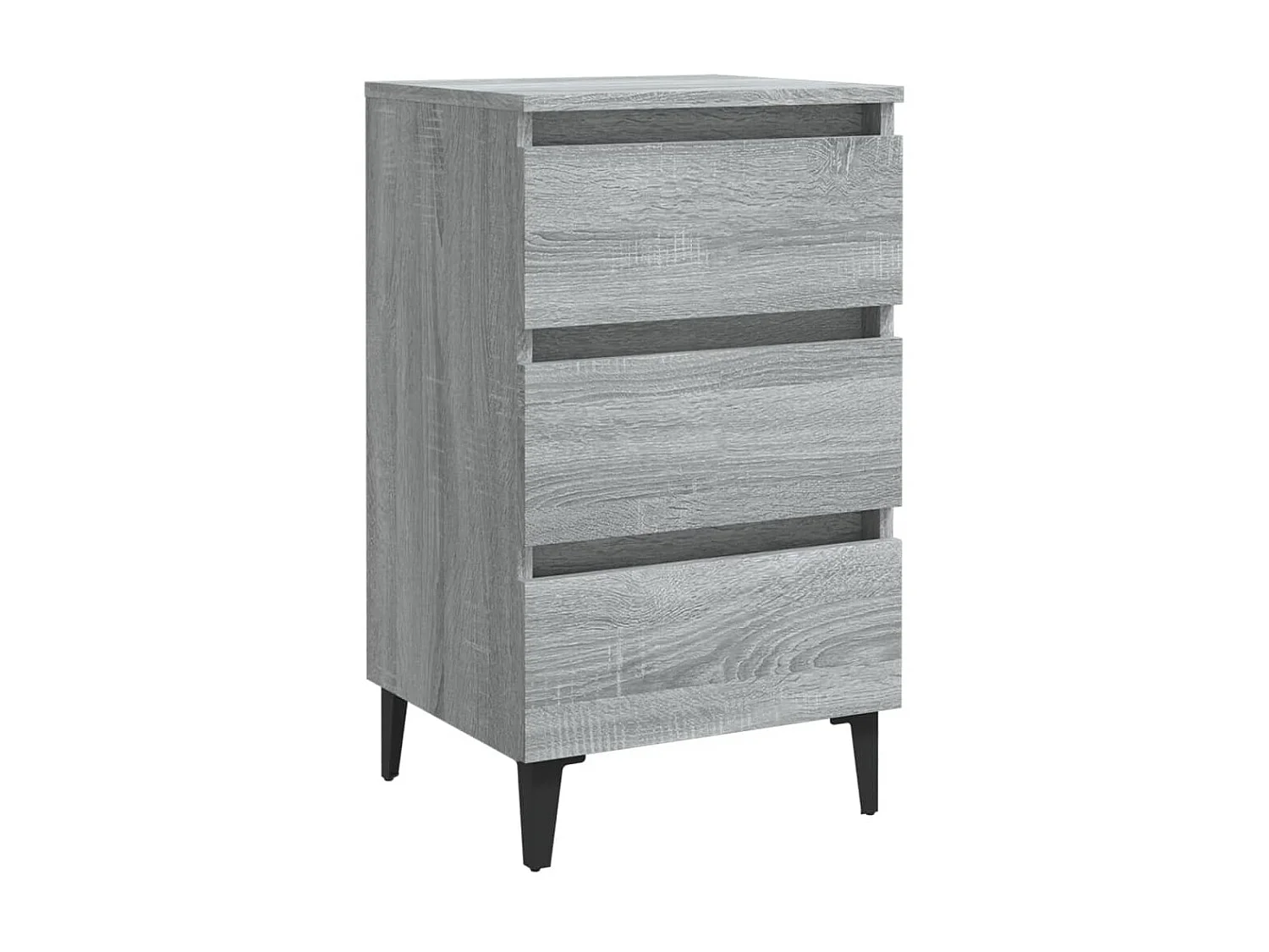 Table de chevet avec pieds en métal Sonoma gris 40x35x69 cm GHR42812