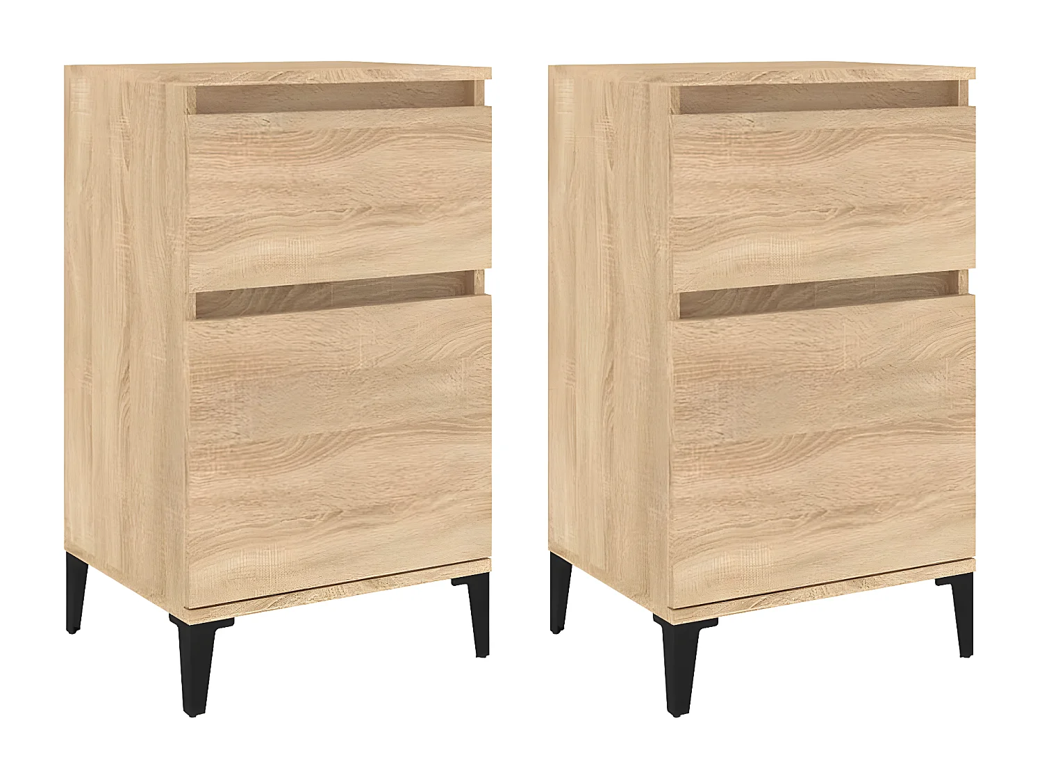 Lot de 2 Tables de chevet chêne sonoma 40x35x70 cm GHR22557