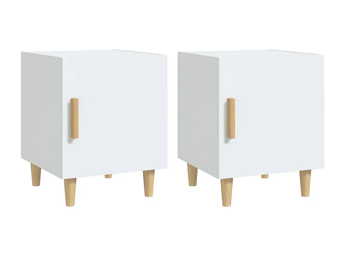 Lot de 2 Tables de chevet Blanc Bois d'ingénierie GHR59633