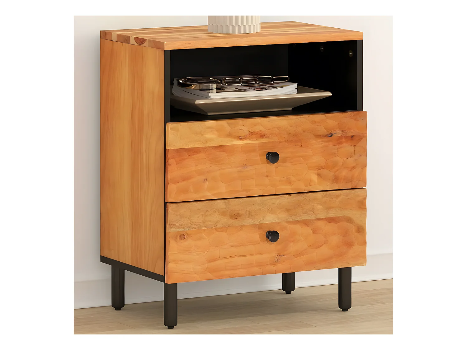 Table de chevet 50x33x60 cm bois d'acacia solide GHR65873