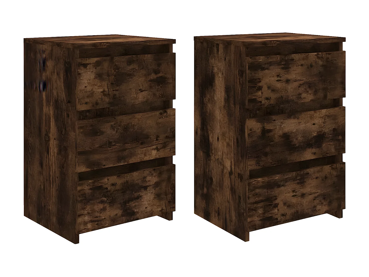 Nachtkastjes 2 st 40x35x62,5 cm bewerkt hout gerookt eikenkleur NL48524