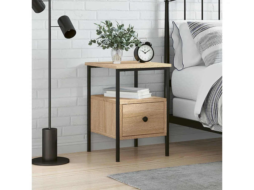 Table de chevet chêne sonoma 34x36x50 cm bois d'ingénierie GHR43888