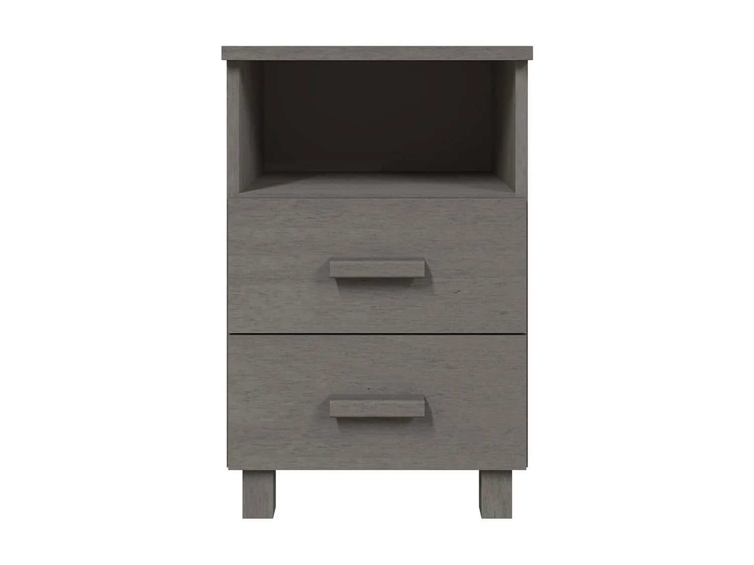 Lote de 2 Mesitas de noche HAMAR pino macizo gris claro 40x35x62 cm ES62817