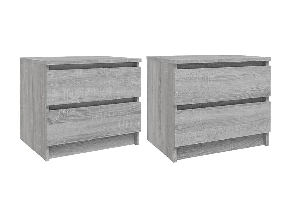 Lot de 2 Tables de chevet Sonoma gris 50x39x43,5cm Bois ingénierie GHR30749