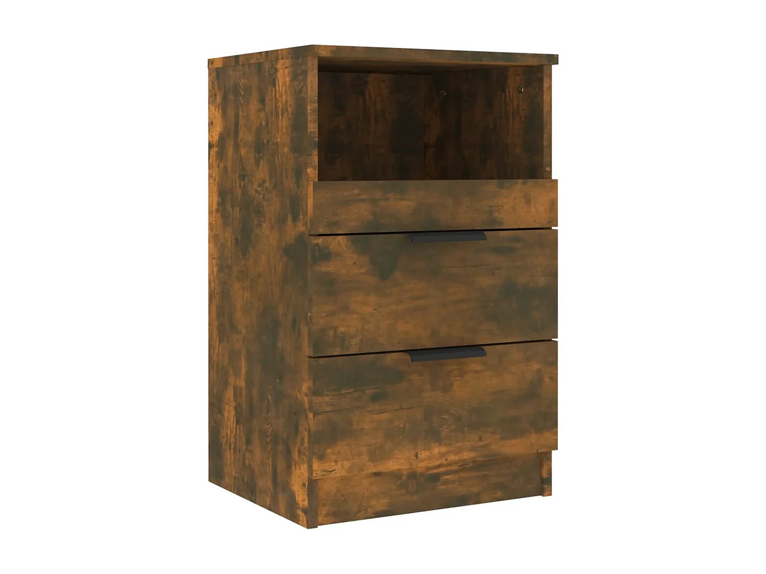 Lote de 2 Mesitas de noche madera contrachapada color roble ahumado ES72831