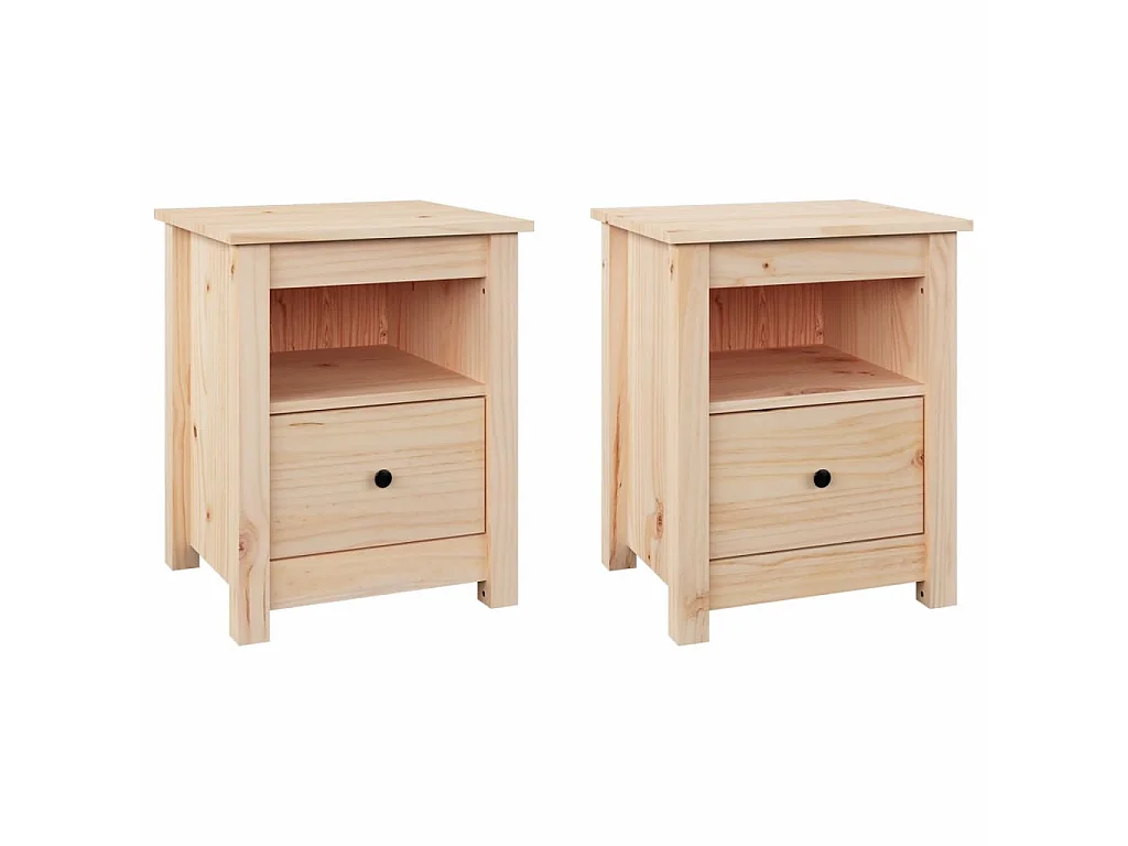 Nachtkastjes 2 st 40x35x49 cm massief grenenhout NL78805
