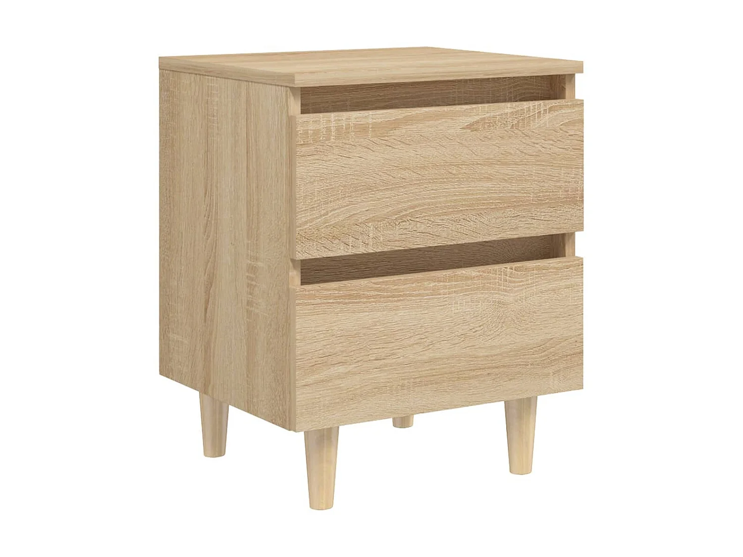 Lot de 2 Tables de chevet pieds en pin Chêne sonoma 40x35x50 cm GHR34133