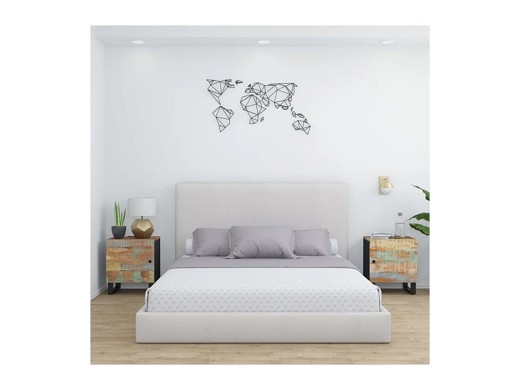 Nachtkastjes 2 st 40x33x46 cm massief gerecycled hout NL30485