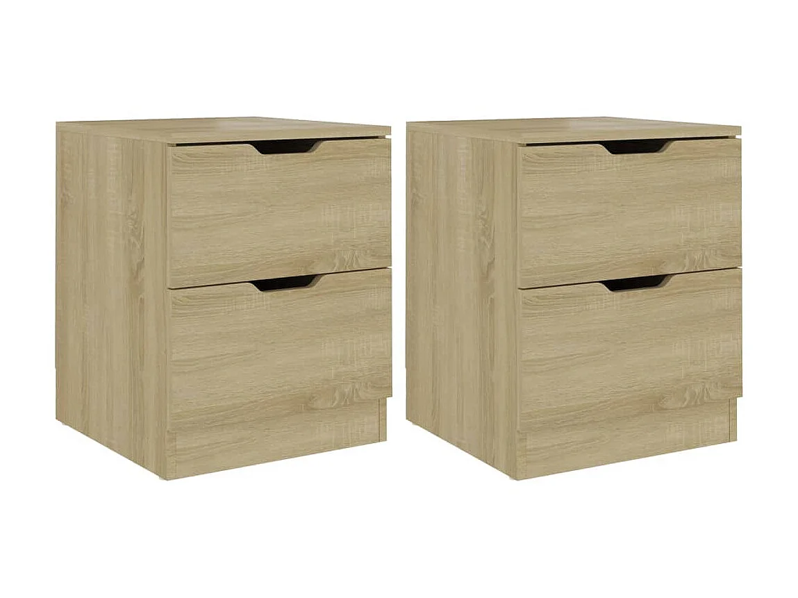 Lot de 2 Tables de chevet Chêne sonoma 40x40x50 cm Aggloméré GHR79917
