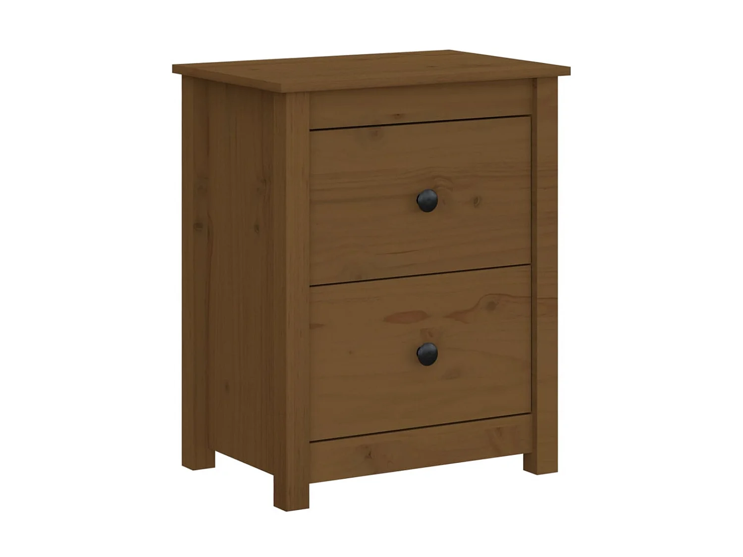 Lot de 2 Tables de chevet Marron miel 50x35x61,5 cm Bois pin massif GHR12481