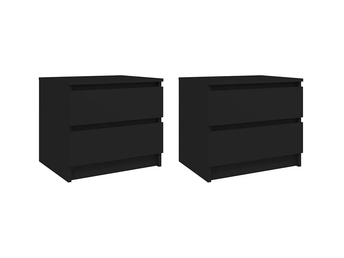 Lot de 2 Tables de chevet Noir 50x39x43,5 cm Aggloméré GHR24687