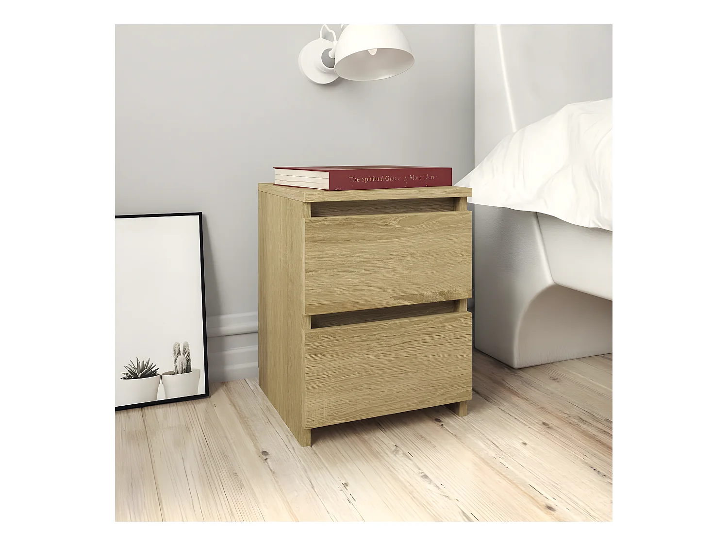 Lot de 2 Tables de chevet Chêne sonoma 30 x 30 x 40 cm Aggloméré GHR47555