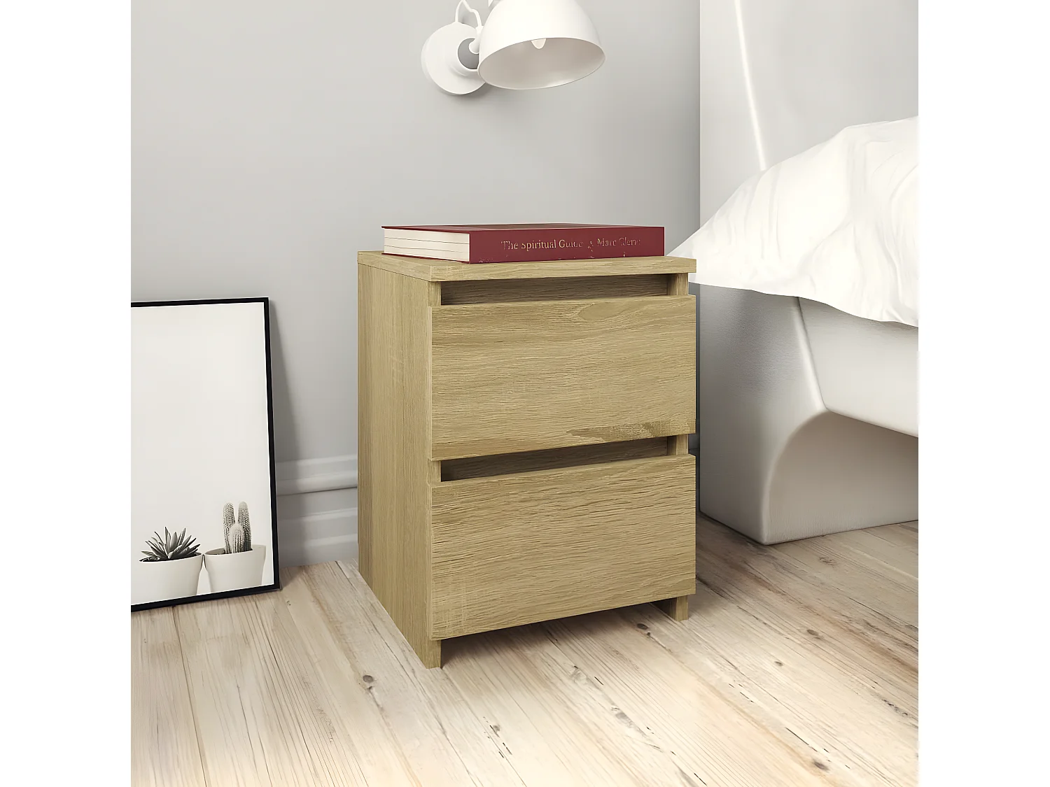 Comodini | Tavolini da notte | Tavolini da letto 2 pz Rovere Sonoma 30x30x40 cm in Legno Multistrato