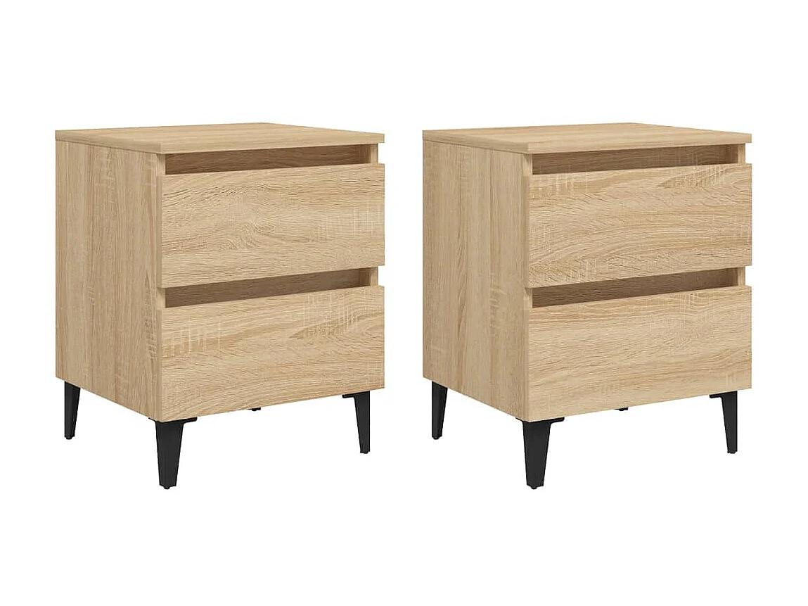 Lot de 2 Tables de chevet Chêne sonoma 40x35x50 cm Aggloméré GHR79894
