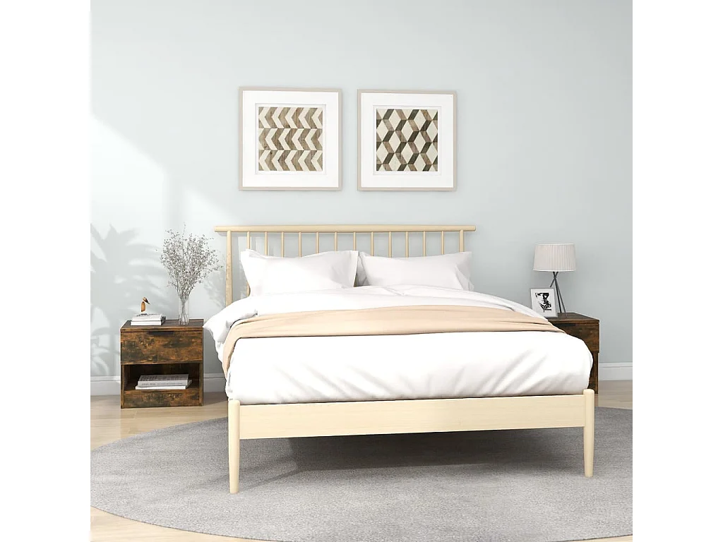 Lot de 2 Tables de chevet Chêne fumé Bois d'ingénierie GHR71346