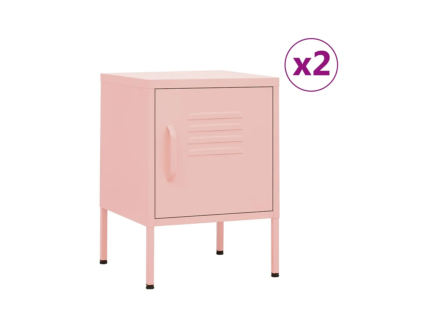 Lot de 2 Tables de chevet Rose 35x35x51 cm Acier GHR15903