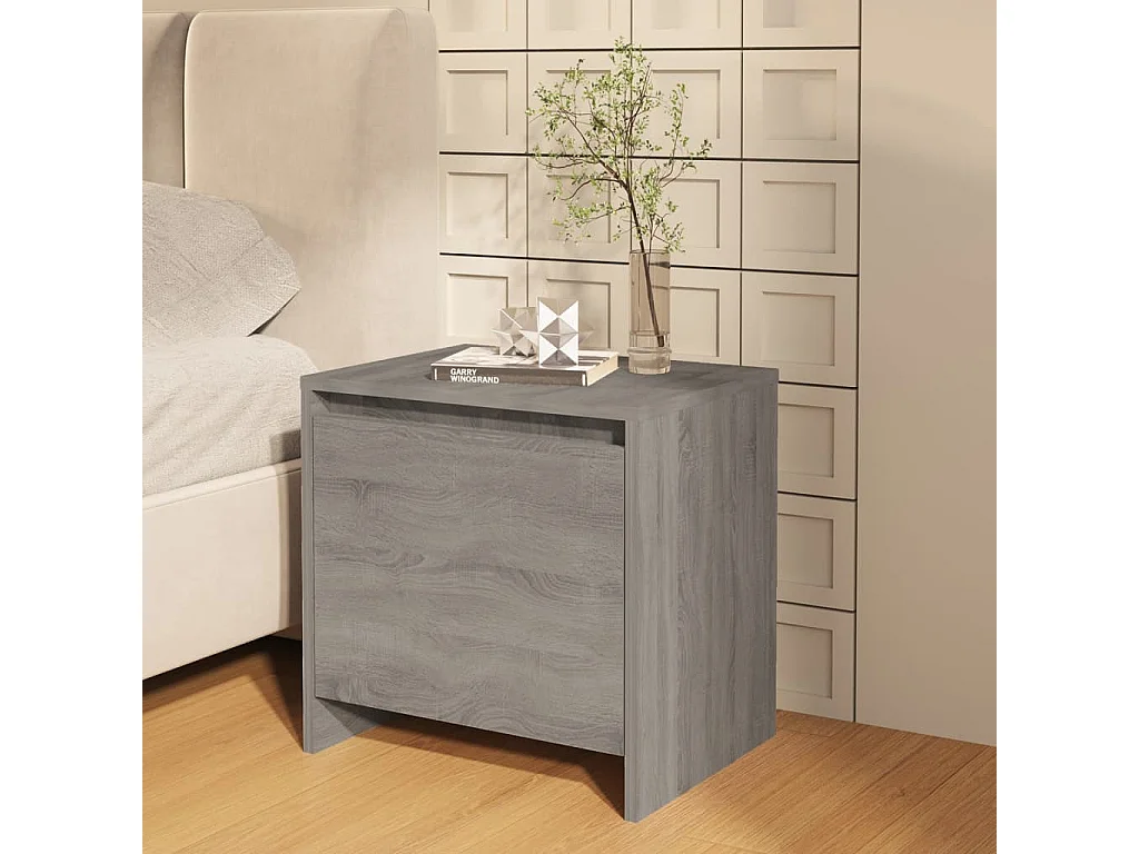 Nachtkastjes 2 st 45x34x44,5 cm bewerkt hout grijs sonoma eiken NL34267