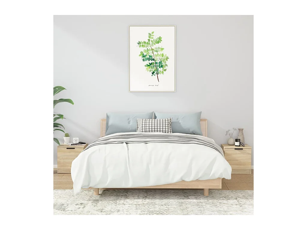 Lot de 2 Tables de chevet Chêne sonoma 40x39x40 cm GHR31187