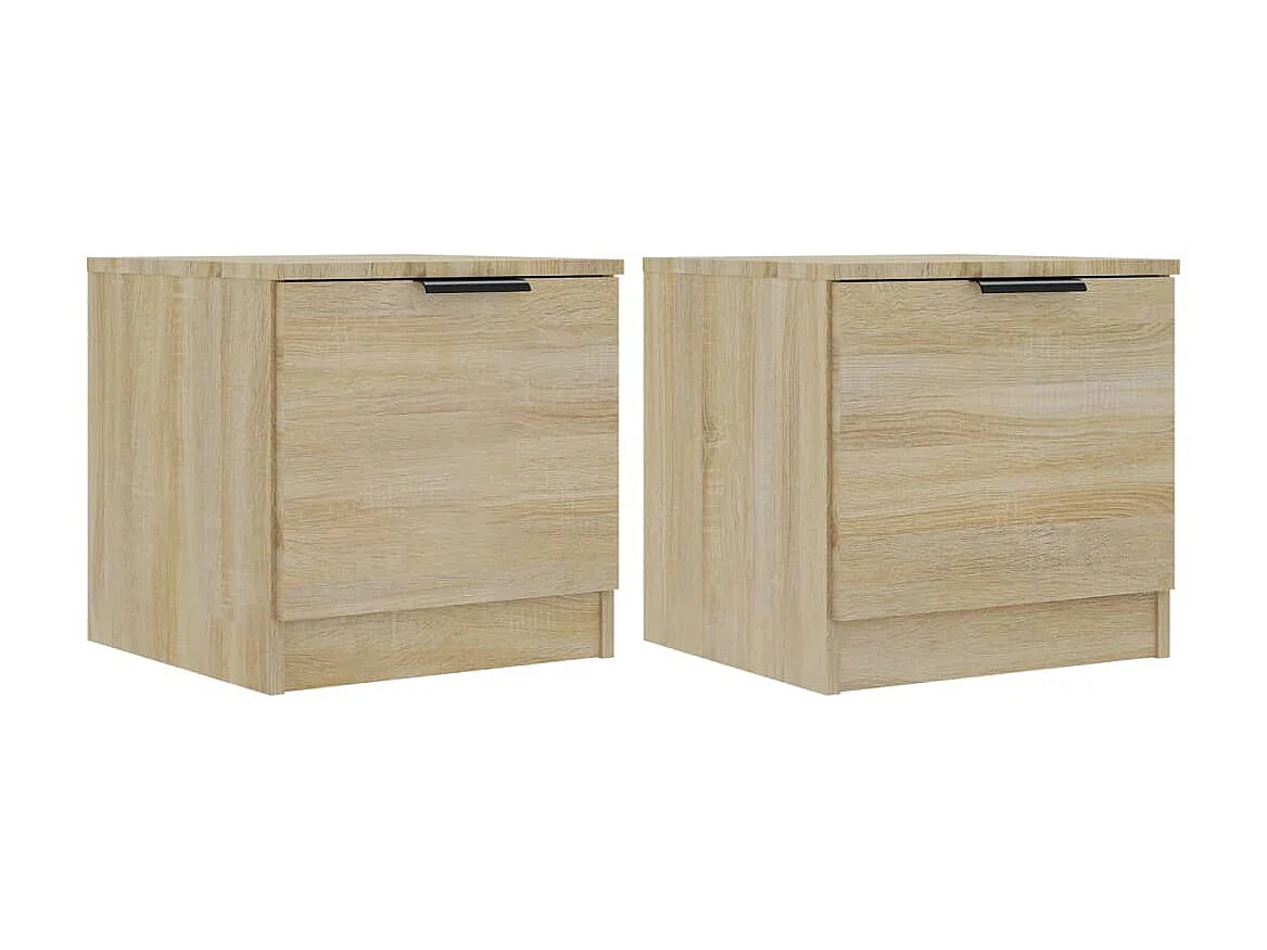Lot de 2 Tables de chevet Chêne sonoma 40x39x40 cm GHR31187
