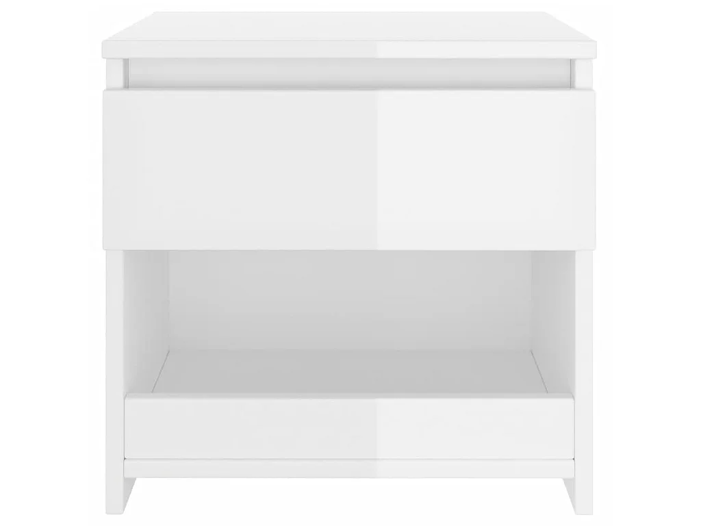 Mesas de cabeceira 2 pcs 40x30x39 cm contrapl. branco brilhante PT76264