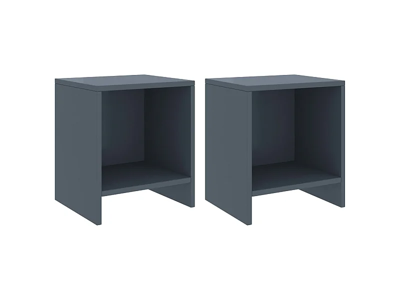 Lote de 2 Mesitas de noche madera de pino gris claro 35x30x40 cm ES57512