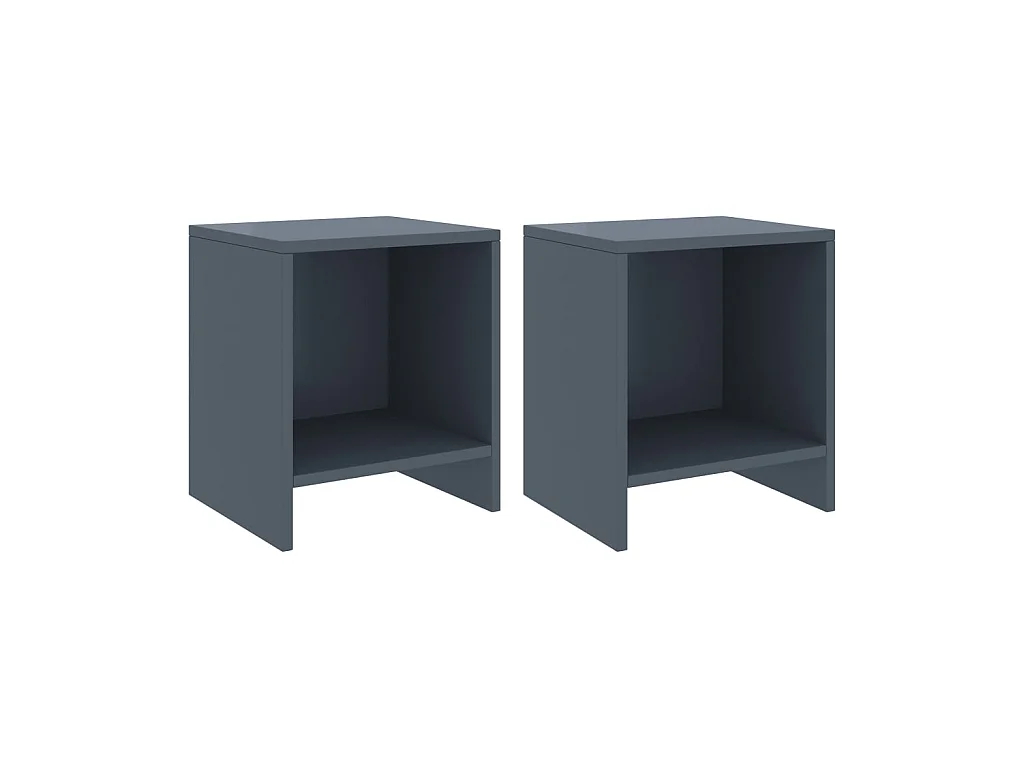 Lot de 2 Tables de chevet Gris clair 35x30x40cm Bois de pin massif GHR53436