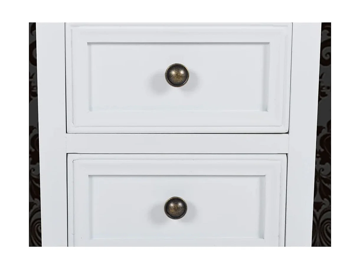 Lot de 4 Tables de chevet avec 2 tiroirs MDF Blanc GHR30320