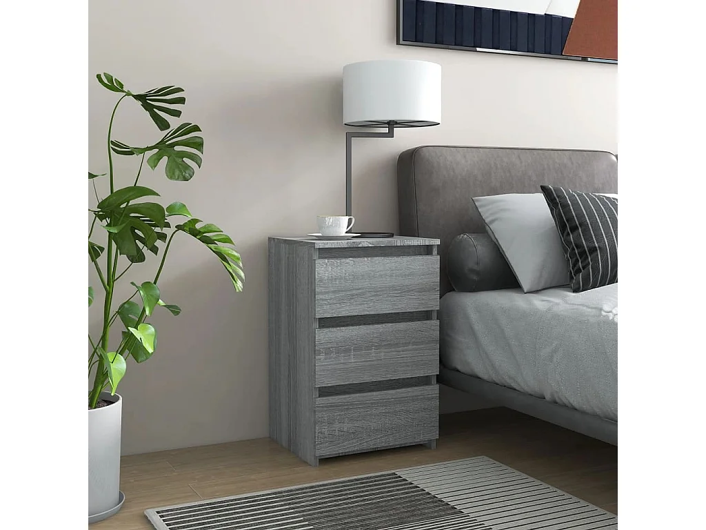 Lot de 2 Tables de chevet Sonoma gris 40x35x62,5cm Bois ingénierie GHR94155