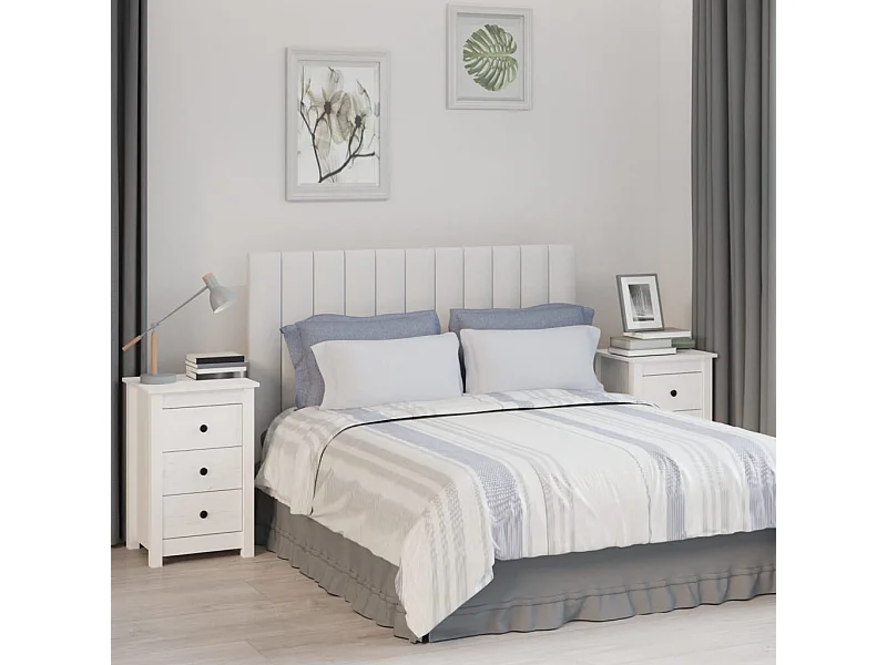 Mesas de cabeceira 2 pcs 40x35x61,5 cm pinho maciço branco PT93944