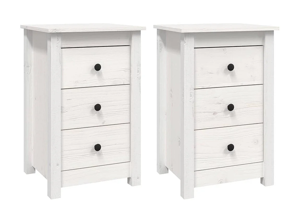 Mesas de cabeceira 2 pcs 40x35x61,5 cm pinho maciço branco PT93944
