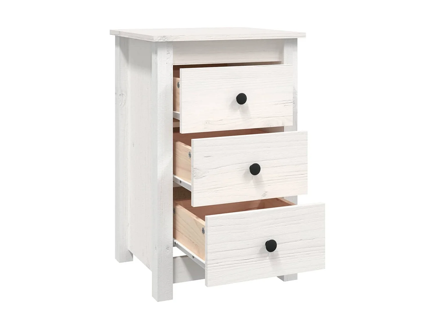 Lot de 2 Tables de chevet Blanc 40x35x61,5 cm Bois de pin massif GHR28798