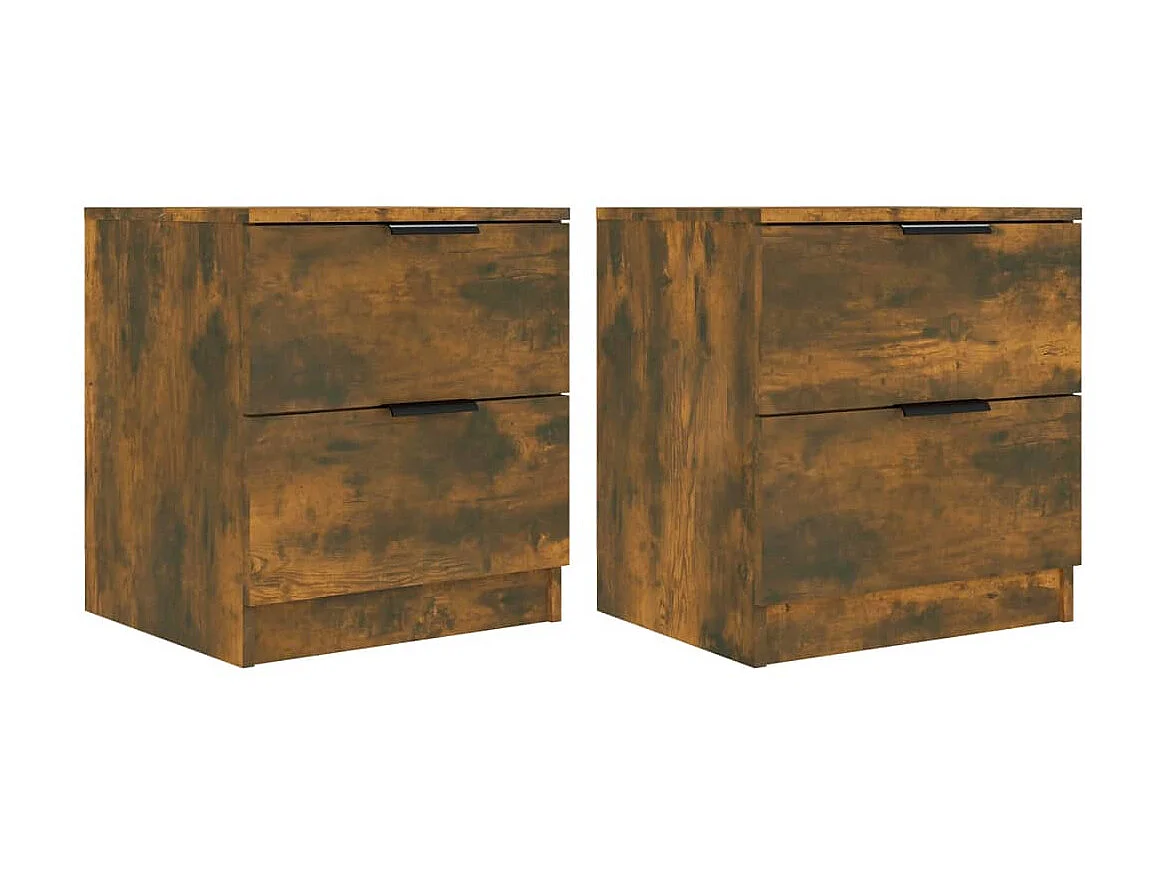 Nachtkastjes 2 st bewerkt hout gerookt eikenkleurig NL35527