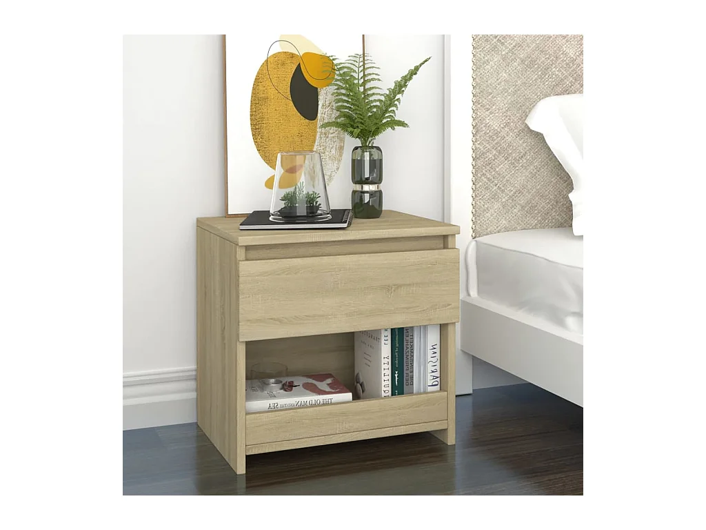 Lot de 2 Tables de chevet Chêne sonoma 40x30x39 cm Aggloméré GHR76285