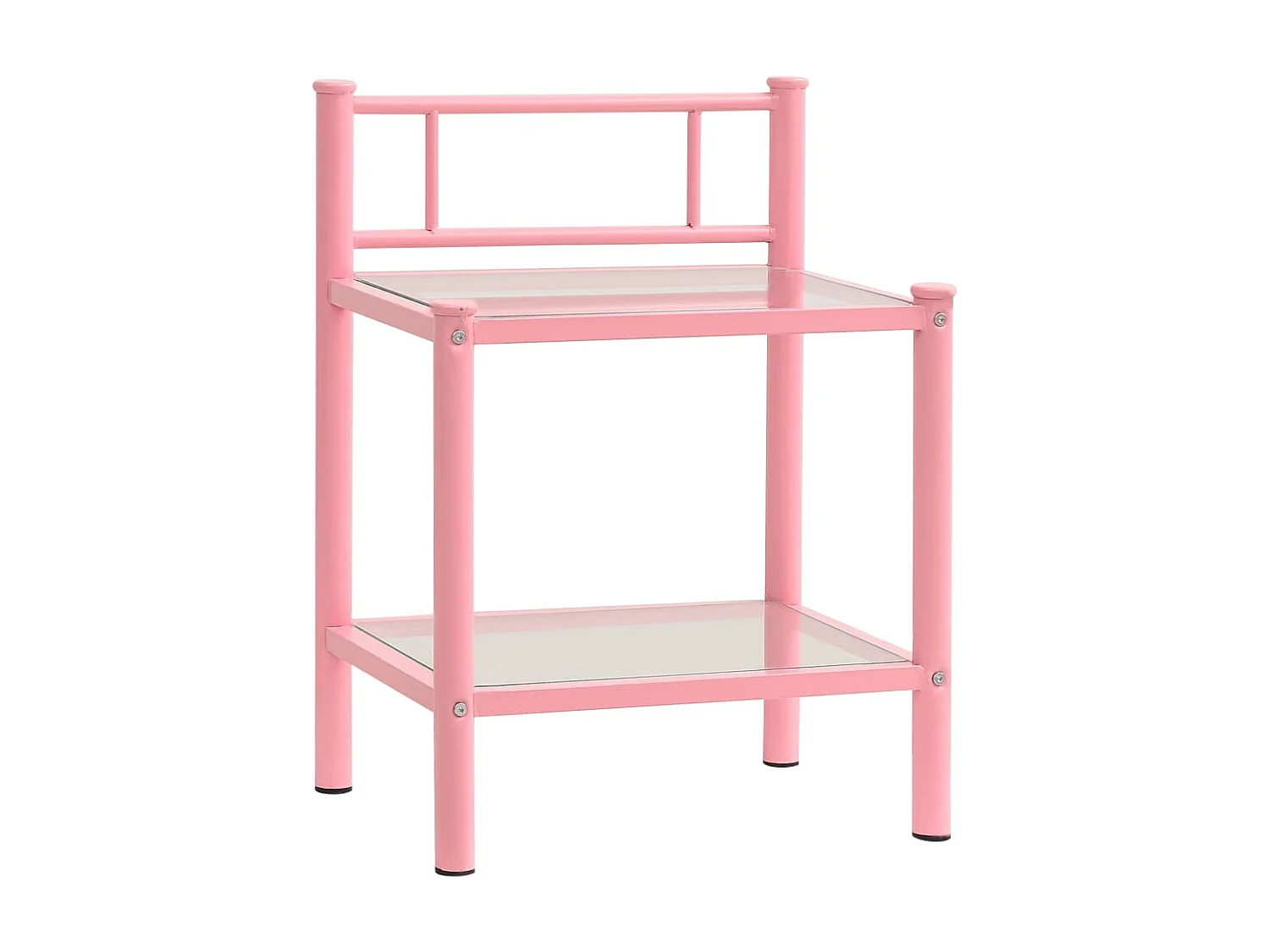 Lot de 2 Tables de chevet Rose et transparent Métal et verre GHR85166