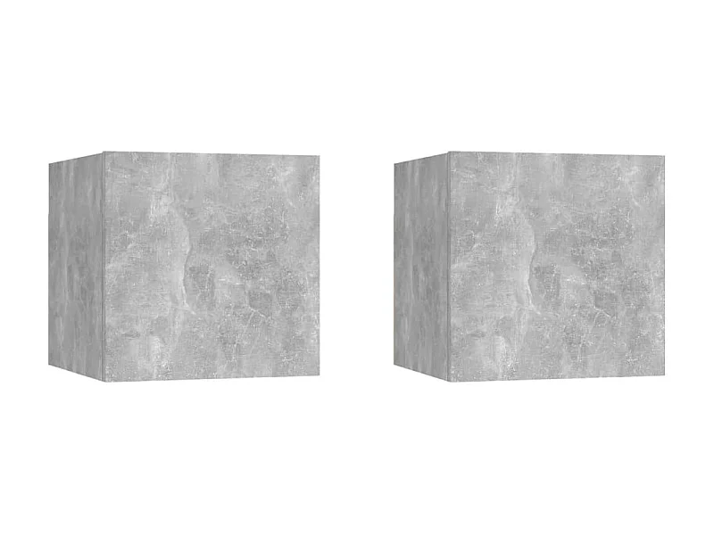 Lot de 2 Tables de chevet Gris béton 30,5x30x30 cm Aggloméré GHR28635