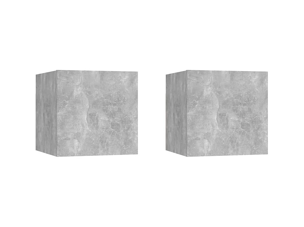 Lot de 2 Tables de chevet Gris béton 30,5x30x30 cm Aggloméré GHR28635