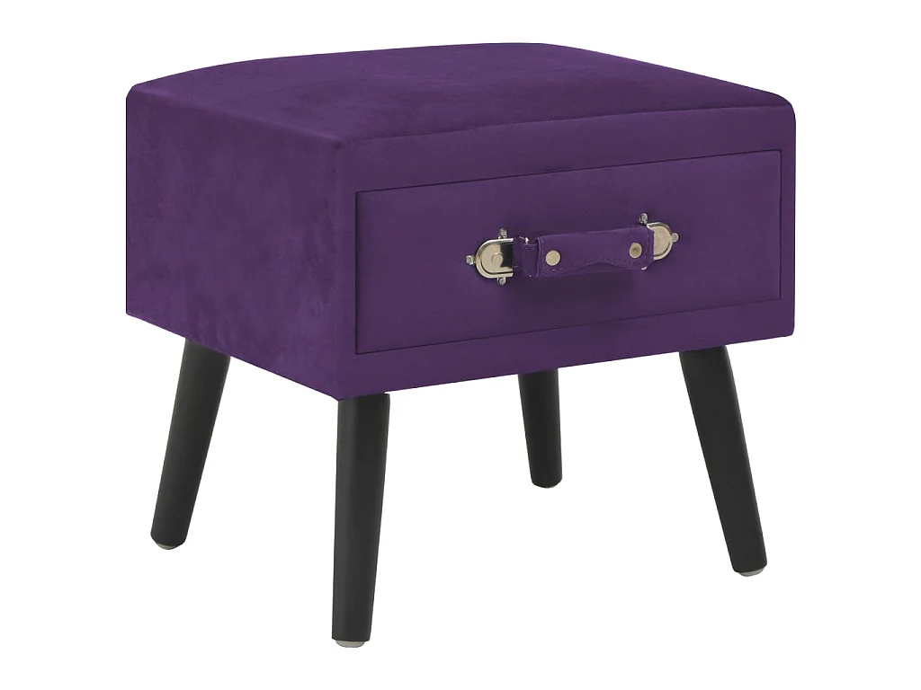 Lot de 2 Tables de chevet Violet foncé 40x35x40 cm Velours GHR23950