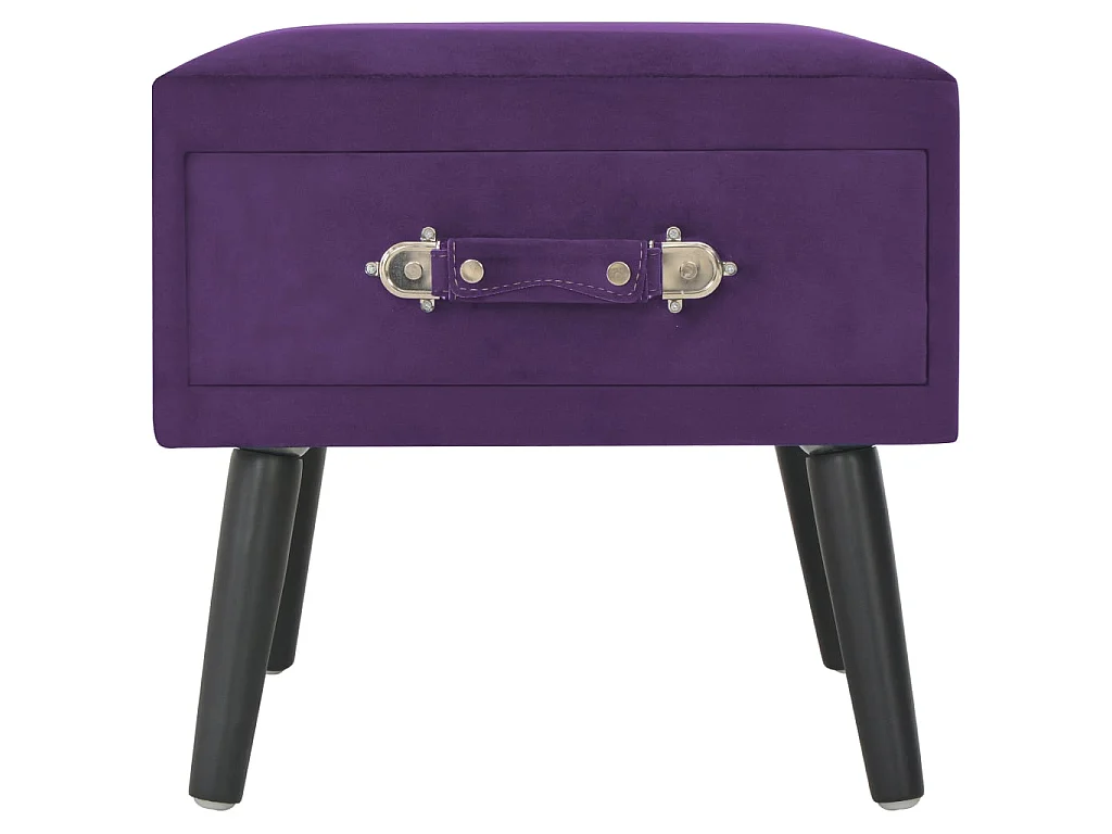 Lot de 2 Tables de chevet Violet foncé 40x35x40 cm Velours GHR23950