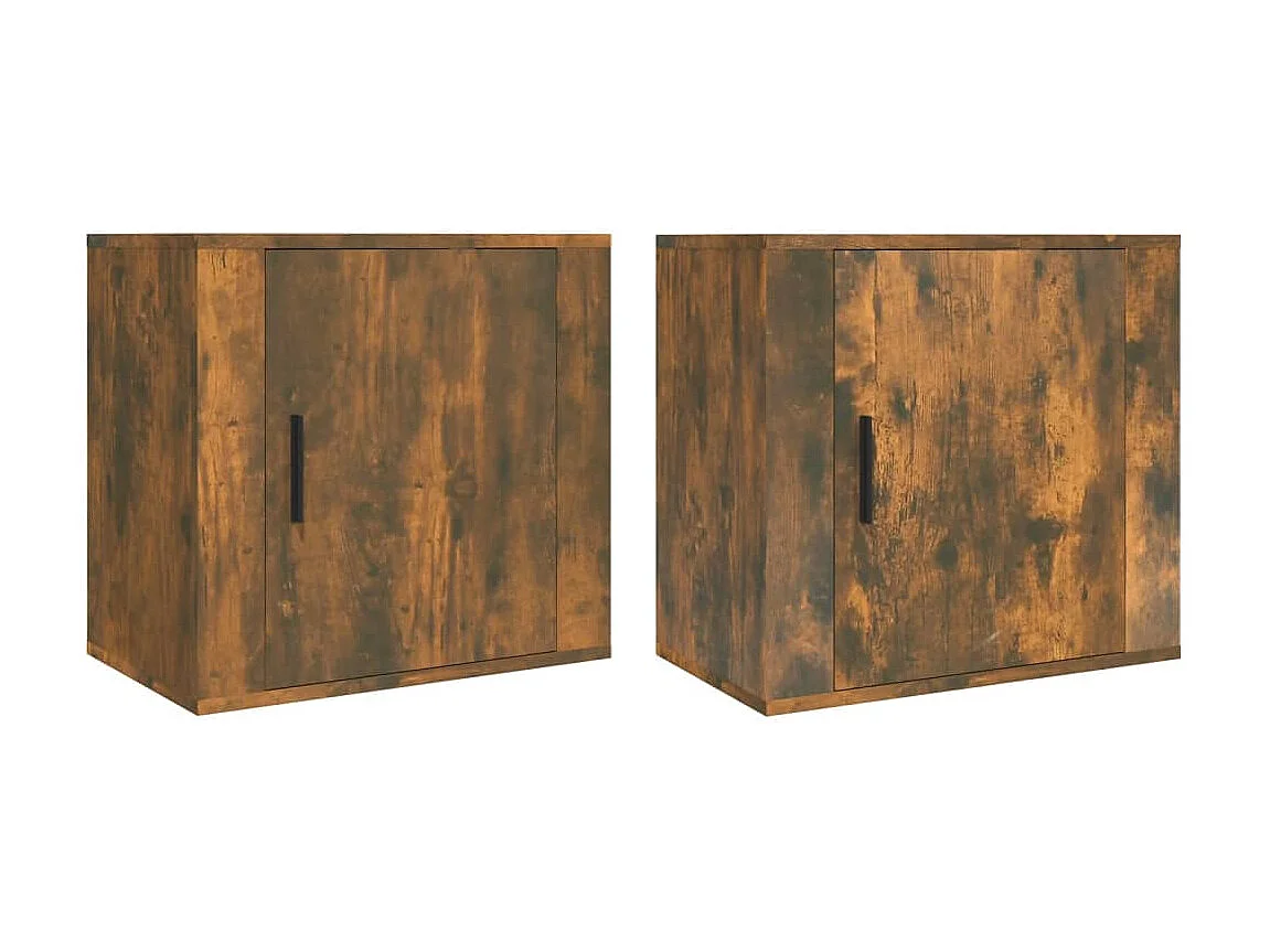 Mesas de cabeceira de parede 2 pcs 50x30x47 cm carvalho fumado PT80397