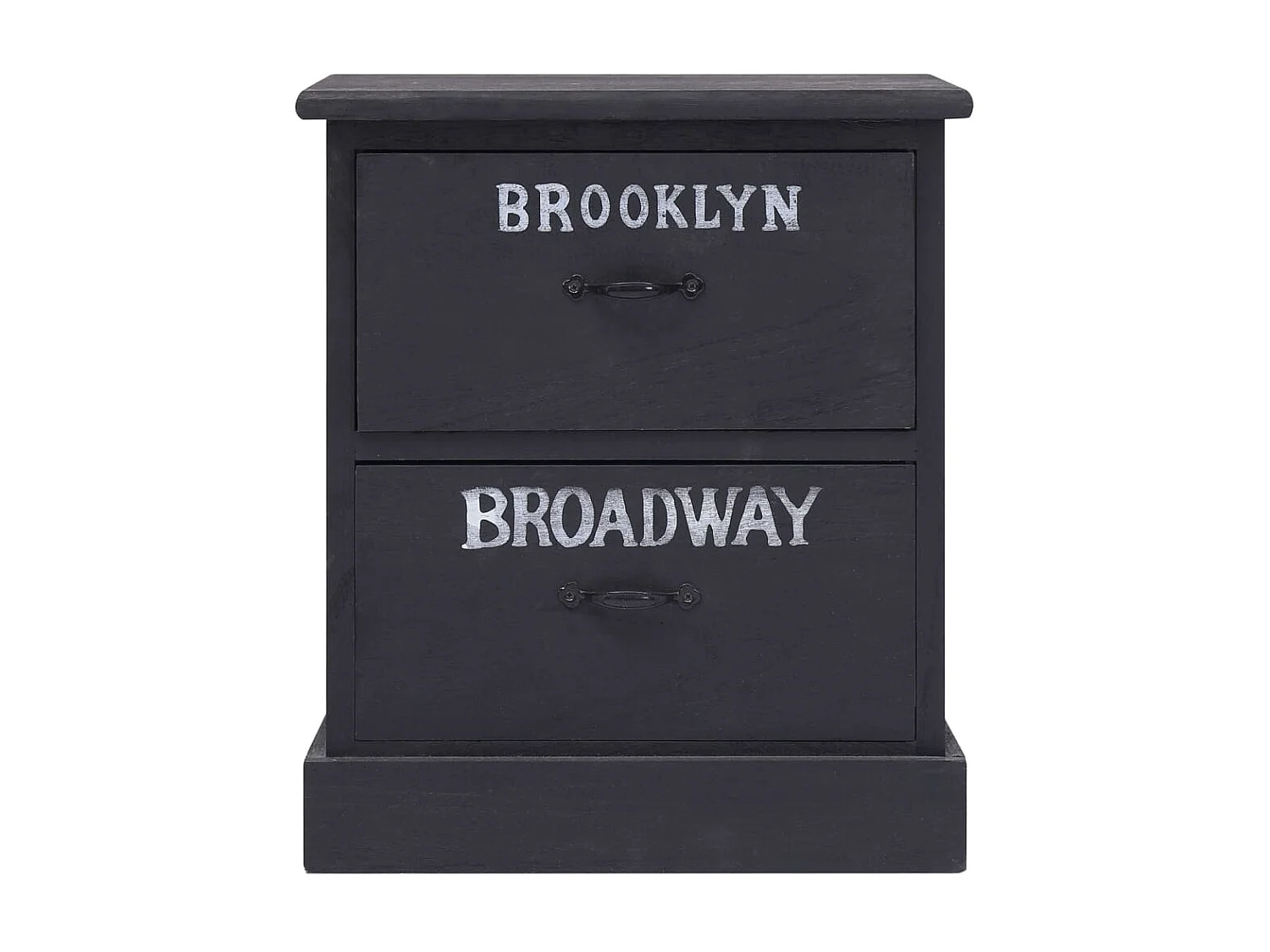 Mesas de cabeceira 38x28x45 cm 2 pcs madeira paulownia preto PT18393