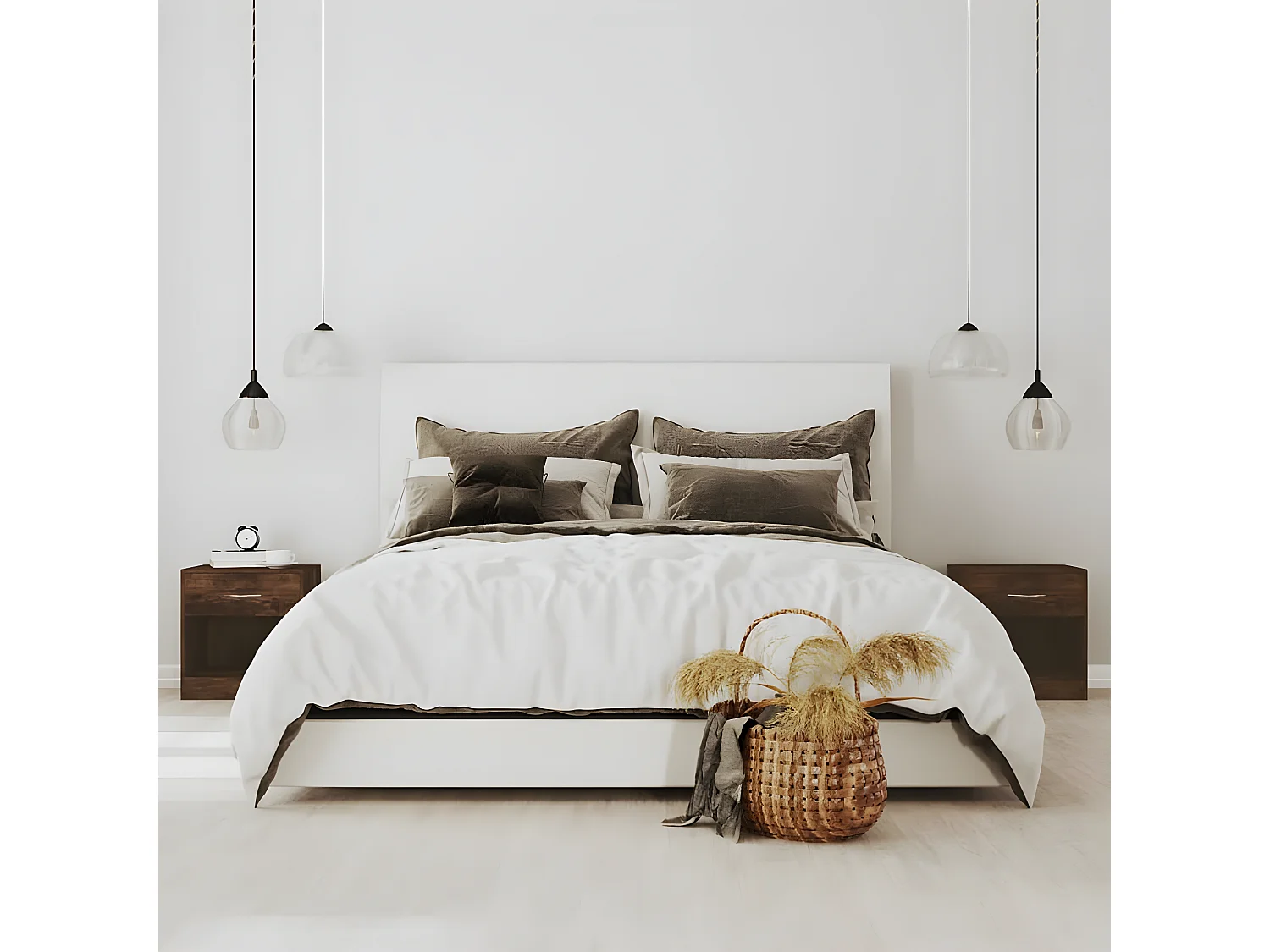 Lot de 2 Tables de chevet avec tiroir Chêne fumé GHR98630